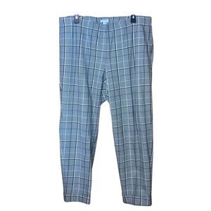 J. Jill premium bi-stretch Plaid Cuffed Hem Trouser Pull On Pants Size 18 #755